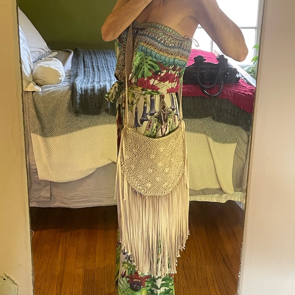 Fringe handbag crochet.